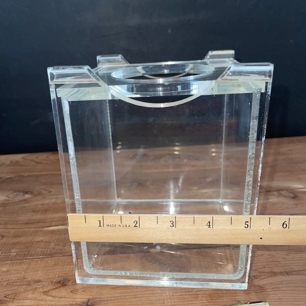 VTG Luxury Heavy Lucite Tissue Box Cover – Thick Clear Acrylic Cube Modern